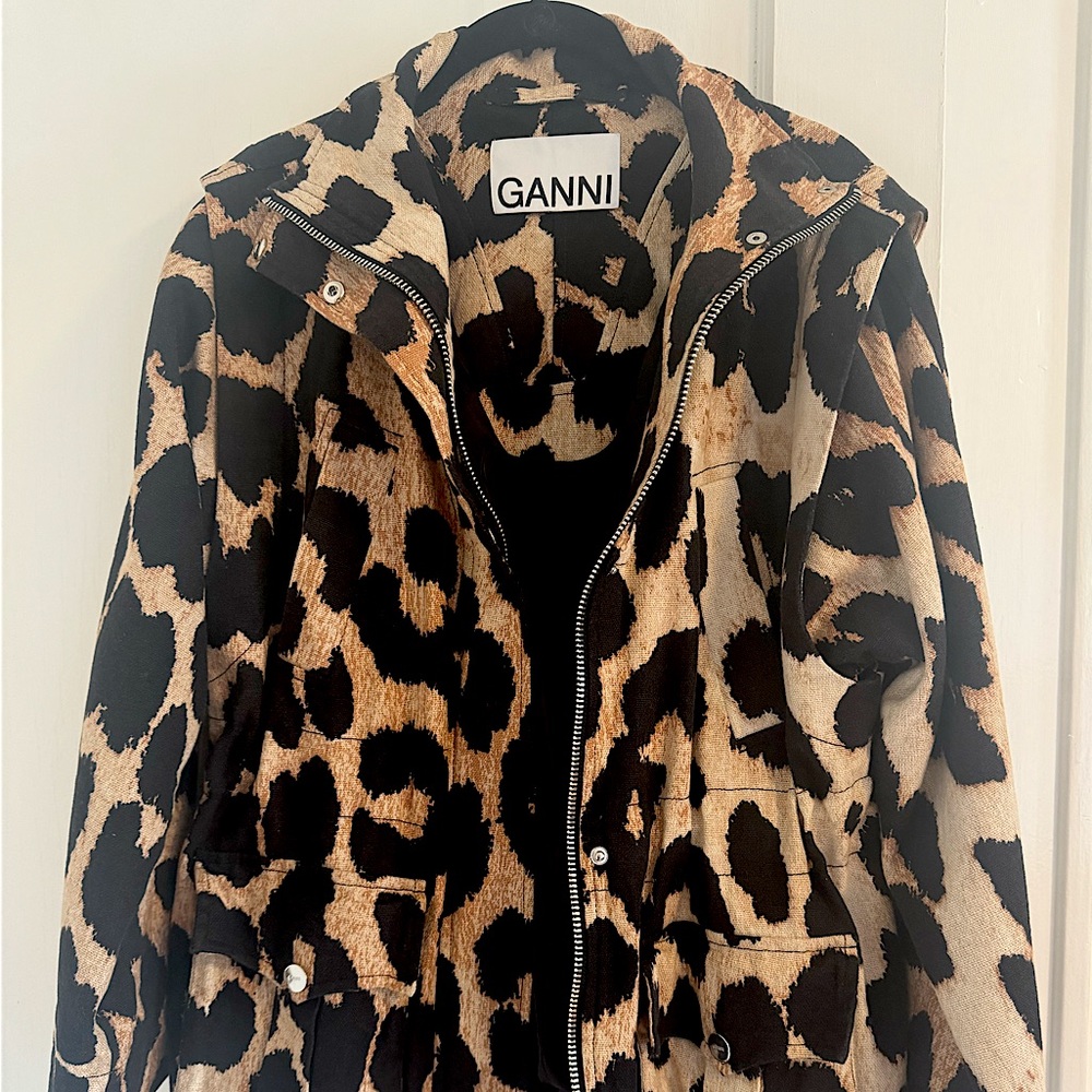 GANNI Leopard Linen Jacket size 32